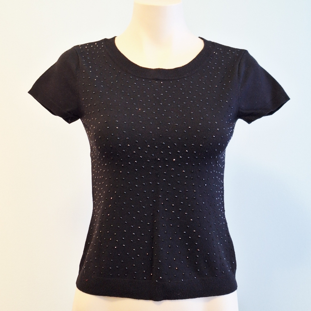 🅱️🅾️G🅾️ Philosophy Black Embellished Short Sleeve Tee